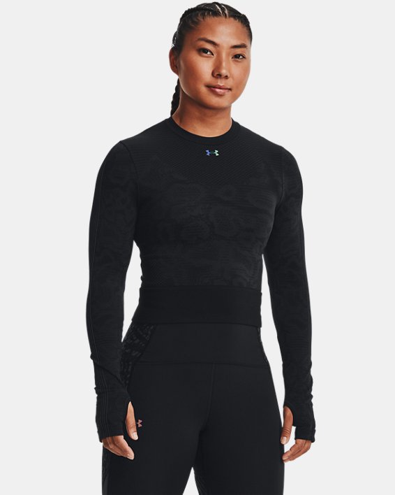 Women's UA RUSH™ HeatGear® Seamless Long Sleeve, Black, pdpMainDesktop image number 0
